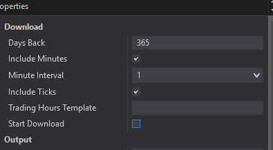Historical Downloader output